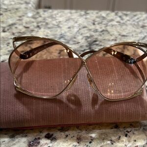 Christian Dior butterfly gold frame glasses